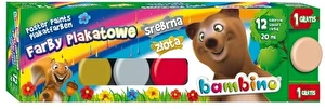 Farby plakatowe BAMBINO 12kol 20ml + 1 kolor gratis