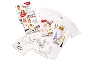 Zestaw Pentel z koszulką + marker- pastele 15