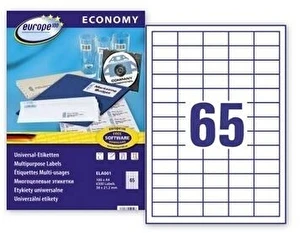 Etykiety samoprzylepne ECO A4 38x21,2 mm (podział 65szt) AVERY ZF 100 ark.