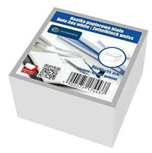 Karteczki białe klejone 85x85x35 Interdruk