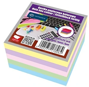 Karteczki kolorowe nieklejone 85x85x35 Interdruk