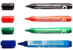 Marker permanentny D.rect 2160 ścięty 4 kolory