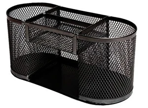 Przybornik na biurko metalowy 5A czarny