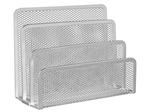 Stojak na koperty metalowy srebrny