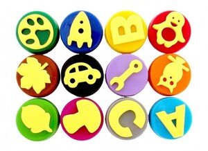 Farby do malowania palcami 12 szt stempelki Bambino