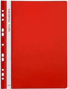 TECZKA na akta osobowe A4 do segregatora BIURFOL czerwony