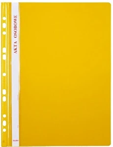TECZKA na akta osobowe A4 do segregatora BIURFOL żółty