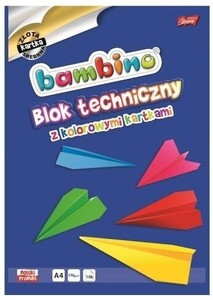 Blok techniczny A4 kolorowy Bambino 10k 170g