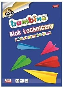 Blok techniczny A4 kolorowy Bambino 10k 170g