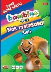 Blok rysunkowy A4 biały Bambino 20k 100g PLUS