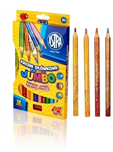 Kredki Astra Jumbo ołówkowe tęczowe 12kol