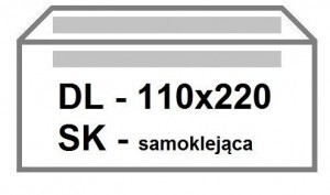 Koperta DL biała samoklejąca SK 1000szt