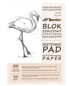 Blok szkicowy A5 Leniar 50k/80g jasny