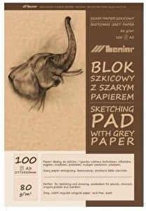 Blok szkicowy A5 Leniar 50k/ 80g szary