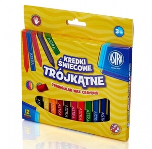 Kredki świecowe Astra trójkątne 12kol