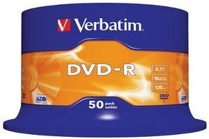 Płyta DVD-R 4,7 GB Verbatim 16xcake'50szt