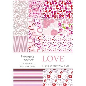 Blok z motywem Love Happy Color A4/15 80g