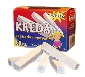 Kreda szkolna biała kwadratowa MAR BOR B4 50sz