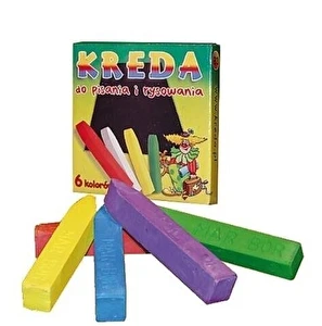 Kreda szkolna kolor kwadratowa MAR BOR B3 6szt
