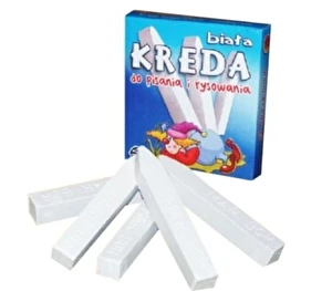 Kreda szkolna biała kwadratowa MAR BOR B2 6szt