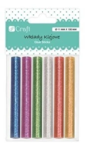 Klej do pistoletu na gorąco brokatowy 11mm 6szt