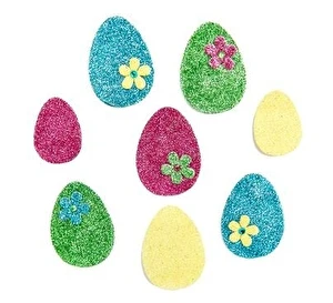 Naklejki brokatowe 3D PISANKI 8szt