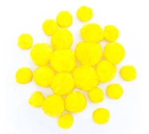 Pompony akrylowe MIX żółte 24szt