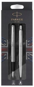 Zestaw PARKER pióro + długopis JOTTER stalowy CT