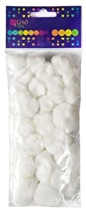 Pompony akrylowe MIX białe 24szt