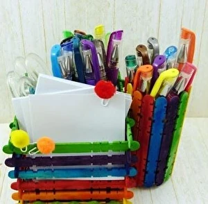 Patyczki z drewna konstrukcyjne- KOLOR 50 szt.