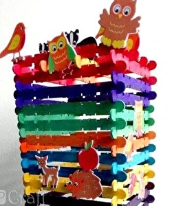 Patyczki z drewna konstrukcyjne- KOLOR 50 szt.