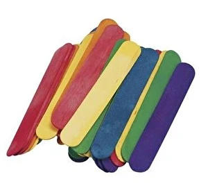 Patyczki z naturalnego drewna JUMBO kolorowe 25