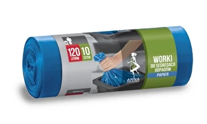 Worki na śmieci DO SEGREGACJI ODPADÓW 120L niebieska 10szt