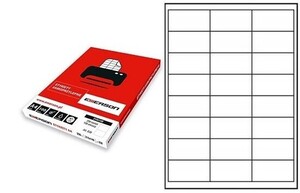 Etykiety samoprzylepne A4 Emerson 66x33,8 mm (podział na 24 szt) 100 ark