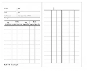 KARTA KSIĄŻKI 981-E 50 szt