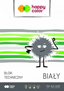 Blok techniczny A3 biały Happy Color 10k 170g