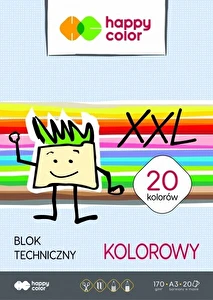 Blok techniczny A3 kolorowy Happy Color 20k 170g