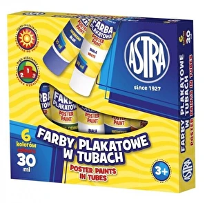 Farby plakatowe Astra w tubach 6kol./30ml