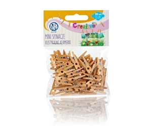 Mini spinacze drewniane 50 szt. Rustykalne Klamerki