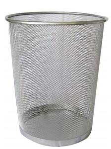 Kosz biurowy metalowy 19L srebrny