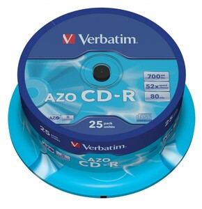 Płyta CD-R 700MB Verbatim AZO 52xCake'25szt 43439