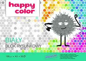 Blok rysunkowy A3 biały Happy Color 20k 100g PREMIUM
