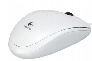 Mysz Logitech B100 biała na kabel