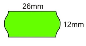 Taśma do metkownic 1-rzędowa 26x12 HMCT okrągła zielona