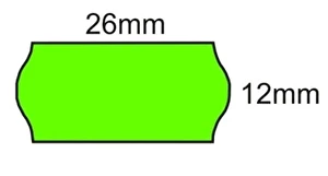 Taśma do metkownic 1-rzędowa 26x12 HMCT okrągła zielona