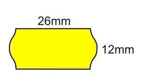 Taśma do metkownic 1-rzędowa 26x12 HMCT okrągła żółta