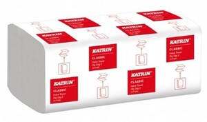 Ręcznik papierowy KATRIN składany ZZ 2W biały 4000 listków 20 zgrzewek