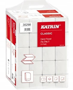 Ręcznik papierowy KATRIN składany ZZ 2W biały 4000 listków 20 zgrzewek