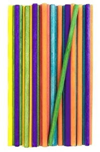 Patyczki z drewna okrągłe kolorowe 50 szt.