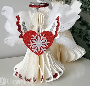 Dekoracja z papieru anioł 15cm